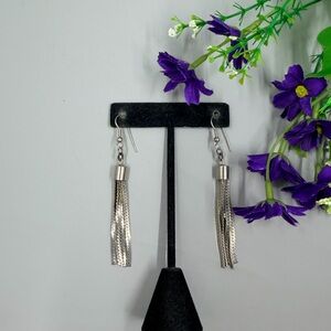 Vintage Sterling Silver Plated Tassel Earrings